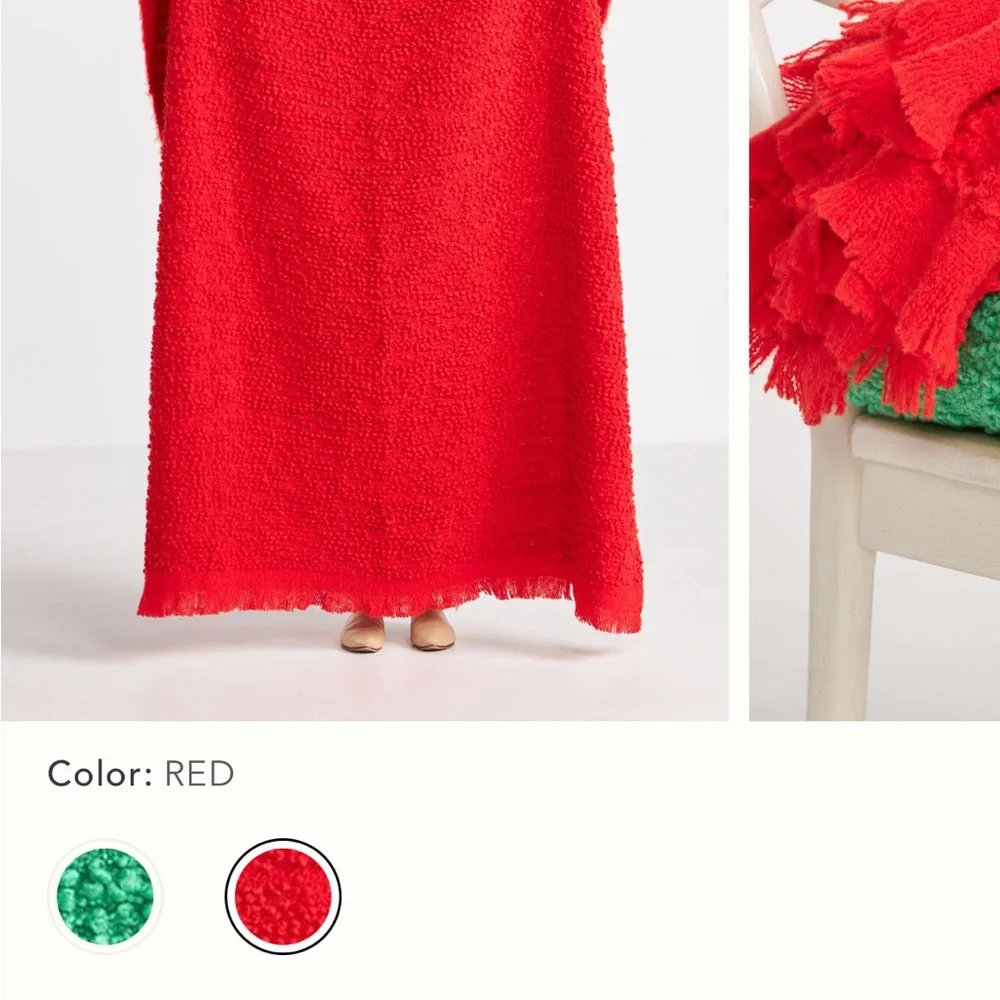 Green cloudy‎ Bouclé throw blanket
